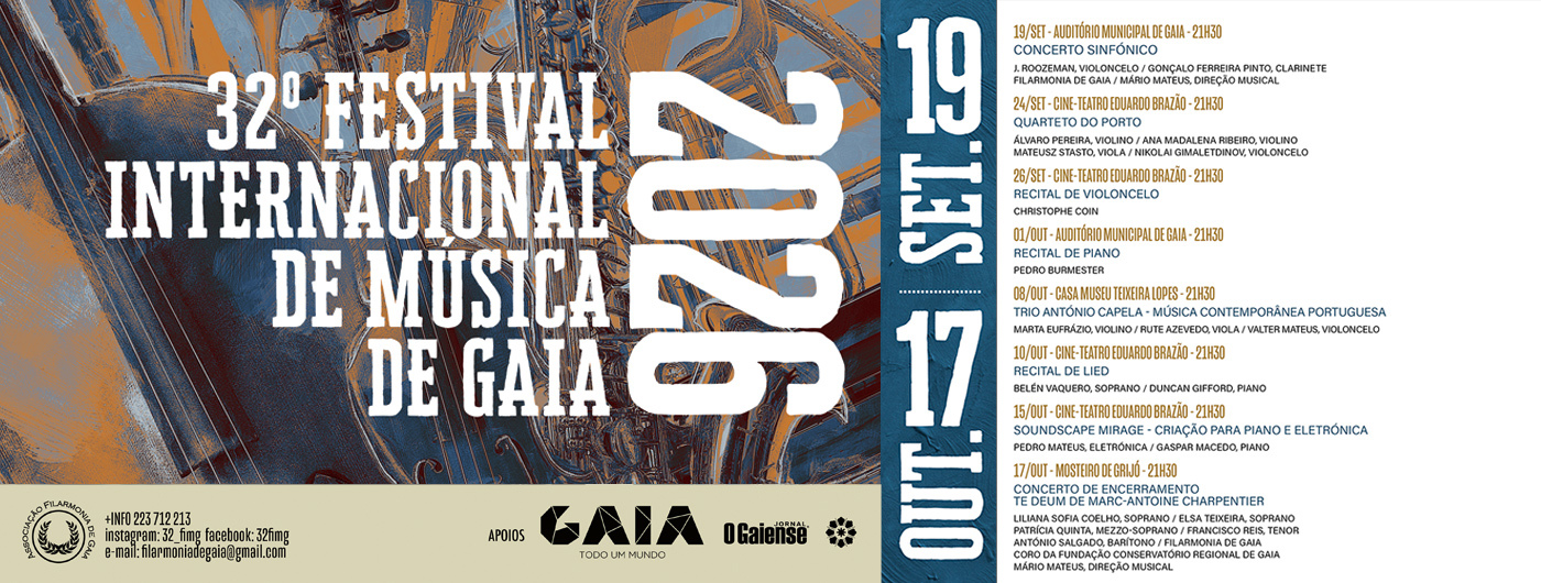 Cartaz: 32º Festival Internacional de Música de Gaia